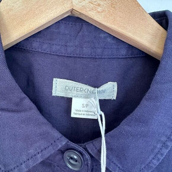 Outerknown Women’s Dark Navy S.E.A. Suit Breathable Linen Cotton Blend Shortall - Picture 5 of 12